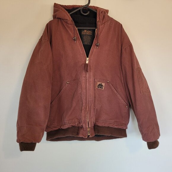 Old Mill Vintage Brown Large Mens HoodieThick Insulated Coat